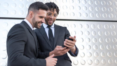 A smartphone screen displaying Facebook Marketplace ads for local businesses.