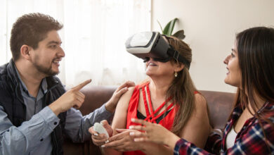 A smartphone displaying an AR shopping lens on Snapchat, allowing users to try on products virtually.