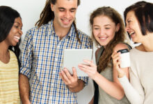 A smartphone displaying a Snapchat event advertisement with vibrant colors and interactive elements.