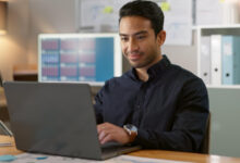 LinkedIn interface showing lead gen form on a product page