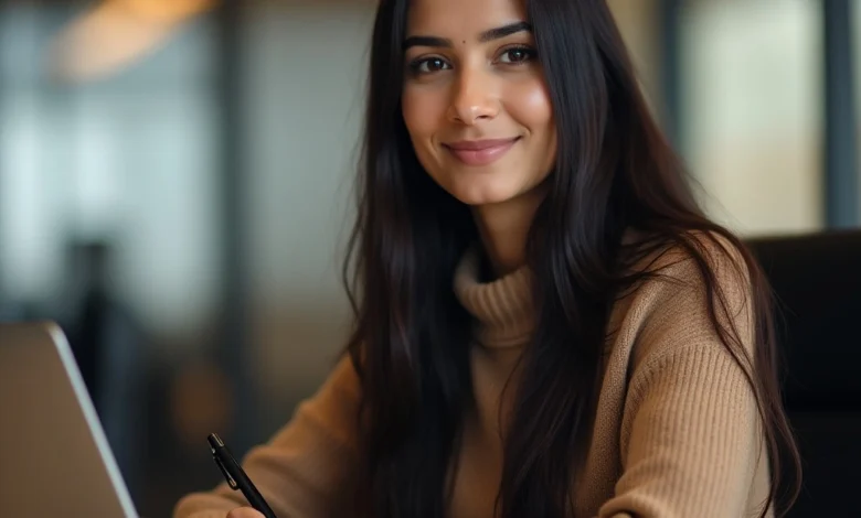 A digital marketer using AI-powered tools to personalize customer content across devices and platforms in real time.