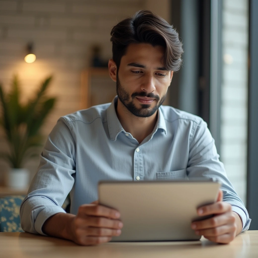 Tablet mockup showing Google AI search results with integrated Shopping ads
