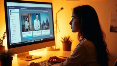 Marketer using Meta’s AI-powered tool to generate ad creatives on a desktop interface