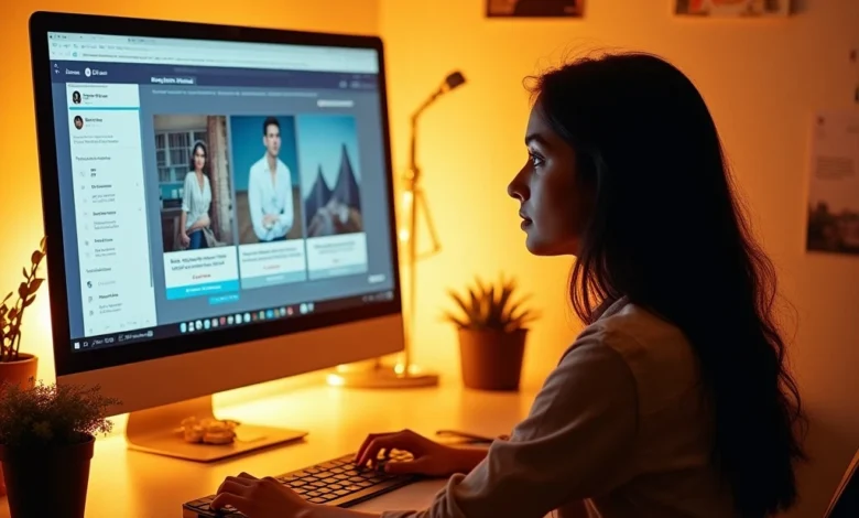 Marketer using Meta’s AI-powered tool to generate ad creatives on a desktop interface