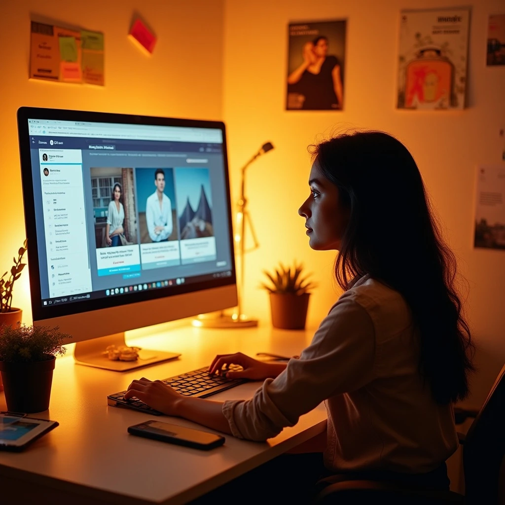 Marketer using Meta’s AI-powered tool to generate ad creatives on a desktop interface