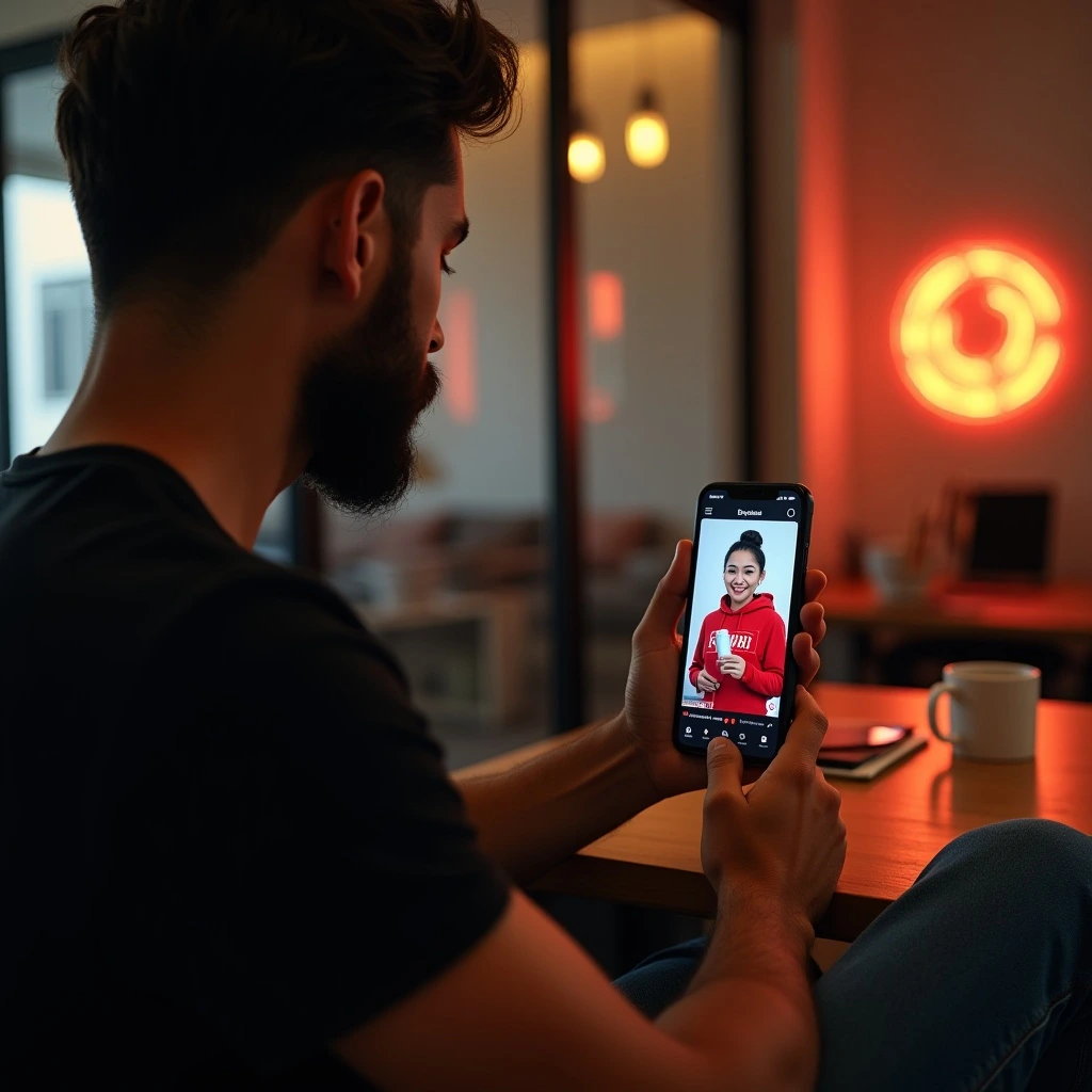 TikTok AI avatar example representing a branded character in a video interface