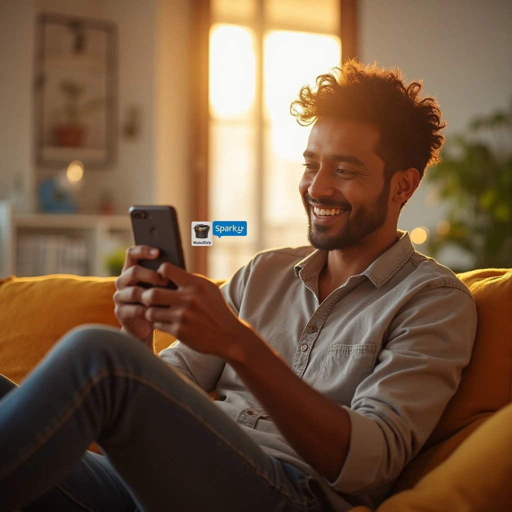 A customer using Walmart’s mobile app to interact with shoppable video content powered by AI assistant Sparky.