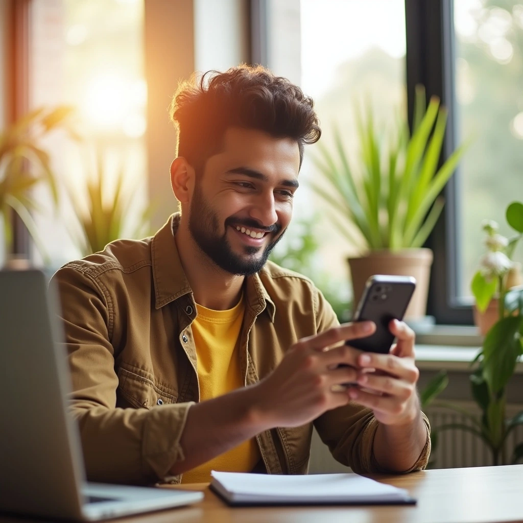 business professionals reviewing Instagram Live Highlights on a mobile phone.