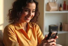 A diverse group of professionals using LinkedIn Learning Hub on digital devices in a modern workspace