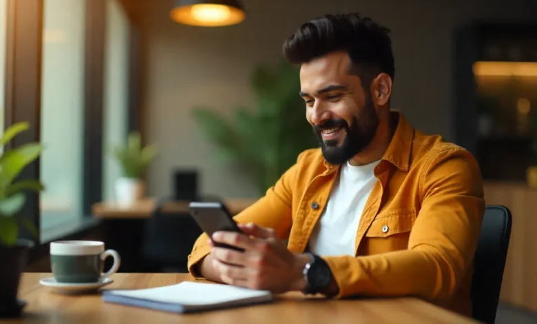 Indian influencer engaging with the Threads app for content discovery and brand visibility