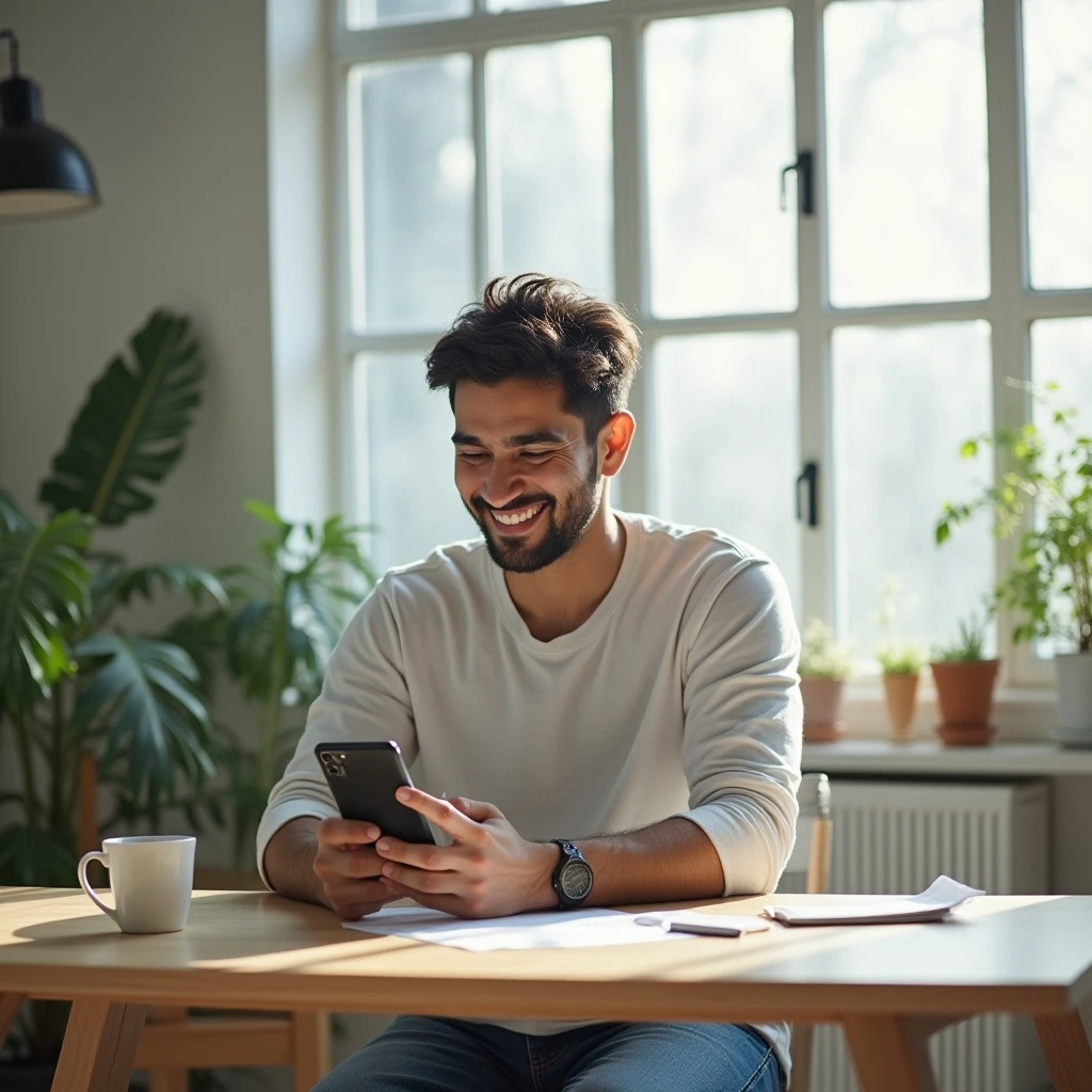 Young user animating a photo using TikTok AI Alive real-time video effects on smartphone