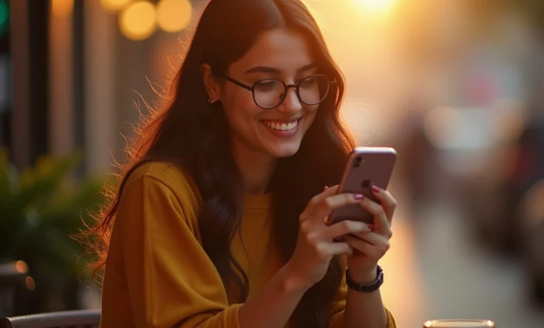 A woman browsing TikTok Shopping Ads with product links and live shopping features on a mobile screen