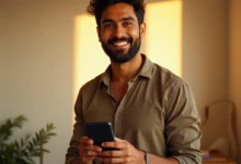 Indian male content creator facing camera in sunlight-lit minimal room, representing YouTube Shorts creators