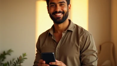 Indian male content creator facing camera in sunlight-lit minimal room, representing YouTube Shorts creators