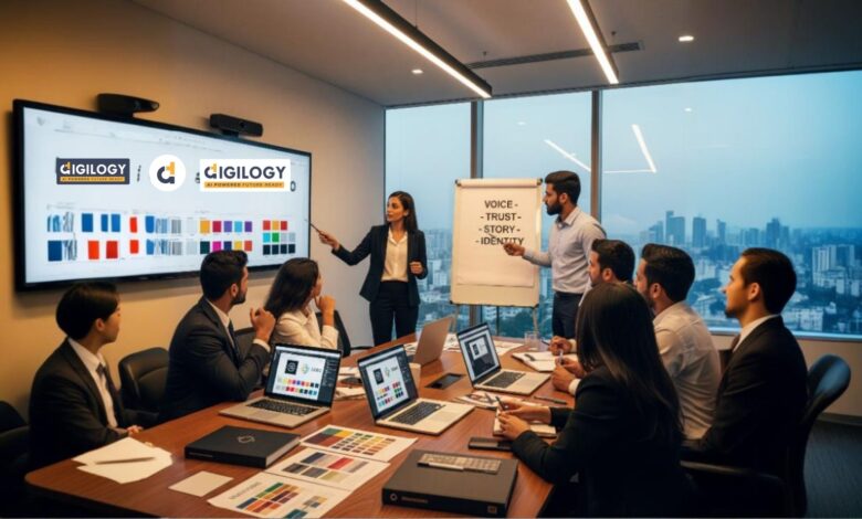 Branding agency in Chennai team creating brand identity with logos, colors, and storytelling strategies