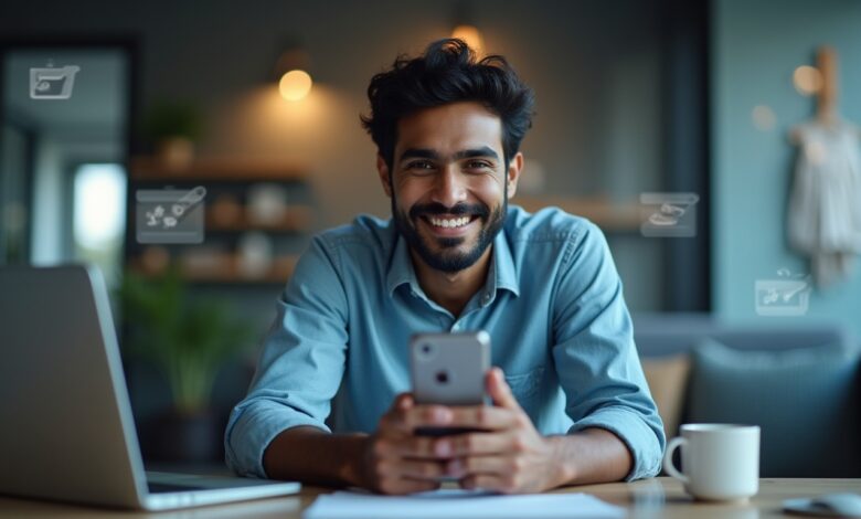 Woman shopping on Instagram using AI-Powered Product Tagging with smart recommendations.