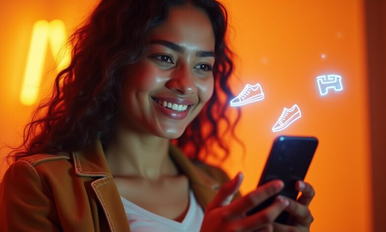 Instagram user interacting with AI-powered shoppable stories for e-commerce.