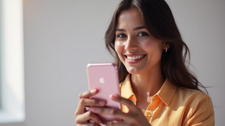 Indian professional using Instagram’s AI-Powered Shopping Ads for brand growth on a smartphone.