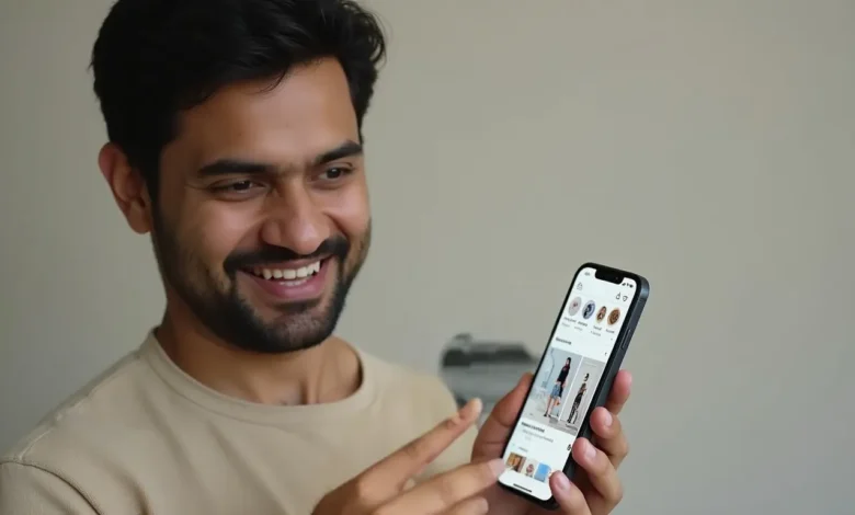 A screenshot of Instagram’s Explore feed showcasing AI-driven personalized shopping recommendations.