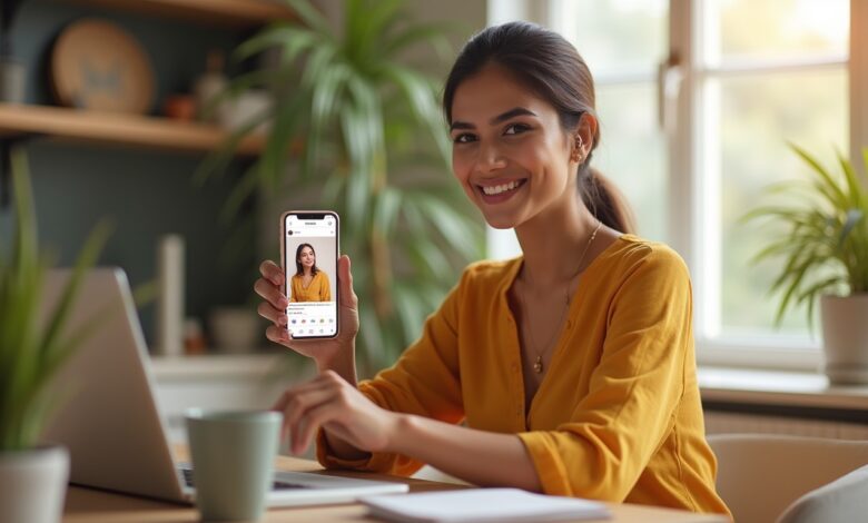 Instagram AI-powered visual search feature showing shoppable products from images with AR try-on options.