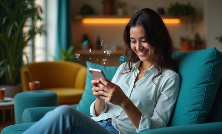 Indian shopper exploring personalized product recommendations on Pinterest using the new Pin-Tasting feature for a tailored shopping experience.