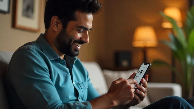 An individual interacting with Spotify's new AI-powered personalized ads on their mobile device, showcasing tailored audio ads.