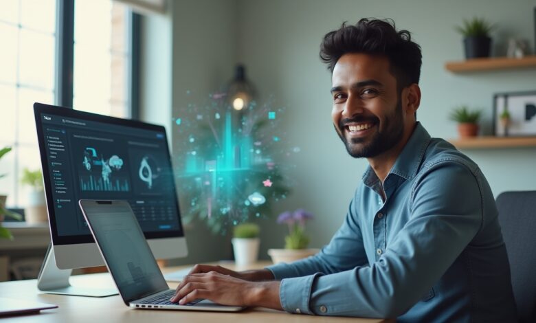 Advertiser analyzing TikTok AI-Based Content Discovery dashboard with campaign insights.