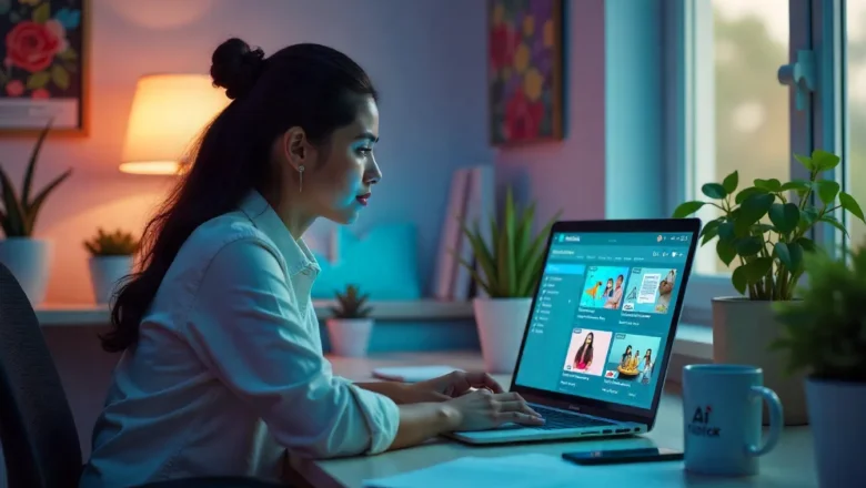 Marketer using TikTok’s AI tools to generate dynamic video ads with product showcases and real-time personalization.