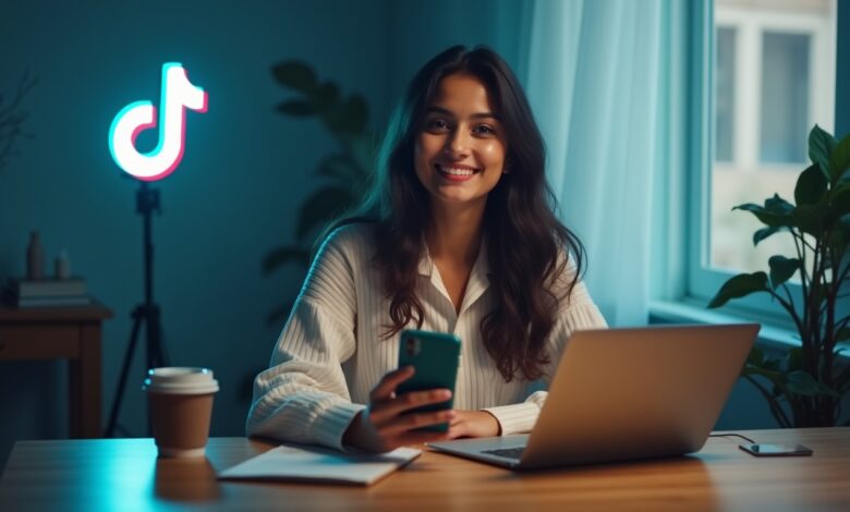 Creator using TikTok AI-Based Video Editing Tools on smartphone with smart filters and transitions