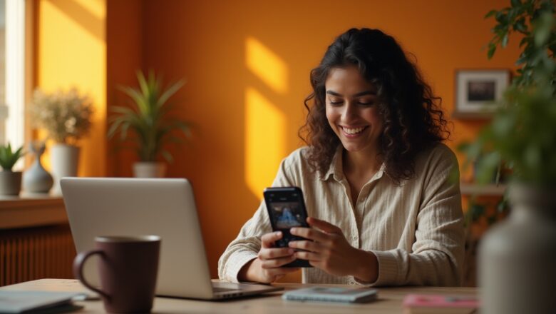 An Indian content creator engaging with TikTok's AI-Powered Content Discovery feature, discovering personalized content based on their interests.