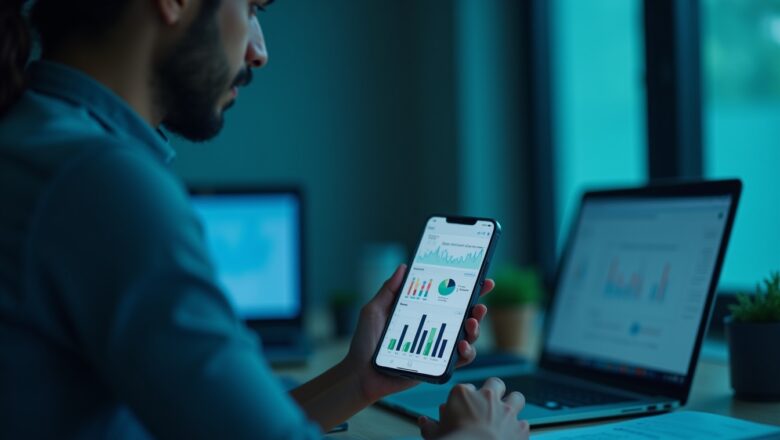 Indian business professional using WhatsApp’s new Business Analytics for customer engagement.