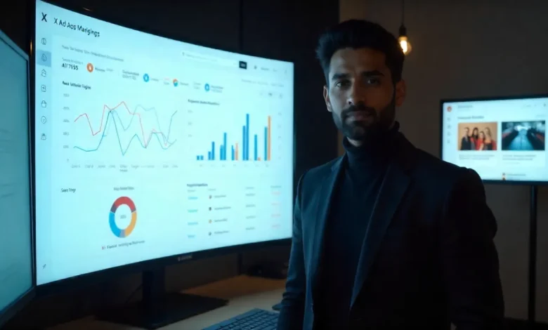 X's smart advertising tools dashboard showing real-time campaign analytics