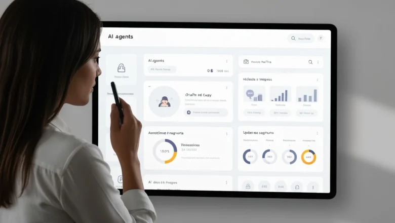 dashboard view of ai agents automating marketing tasks