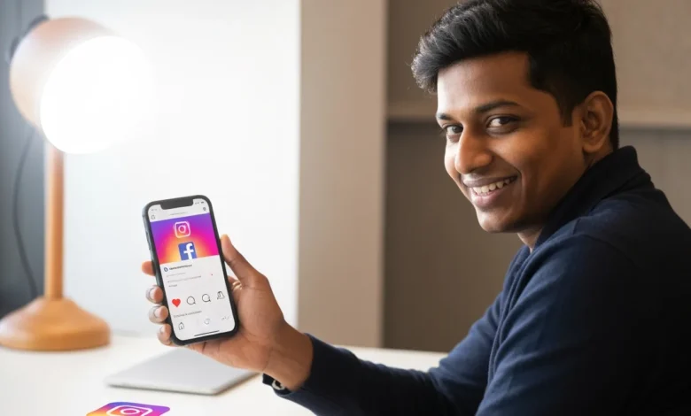 Creator using Cross-Platform Story Sharing for engagement