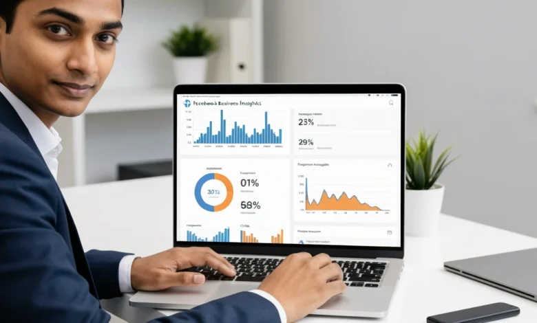 Facebook Business Insights Dashboard with analytics overview