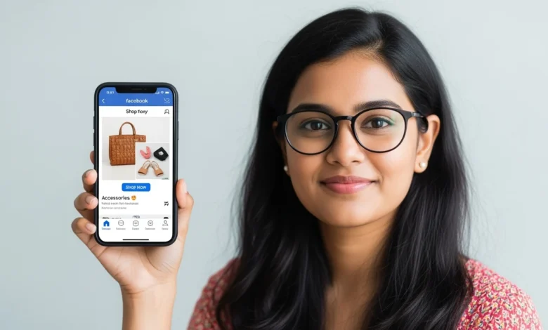 A Facebook Story featuring the new ‘Shop Now’ button, showcasing a product being advertised with a direct link for purchasing