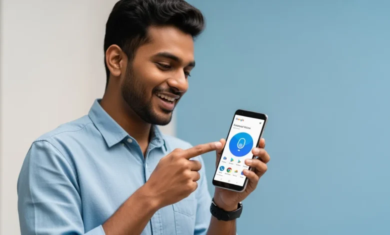 Mobile device showing voice search feature with Google’s enhancements