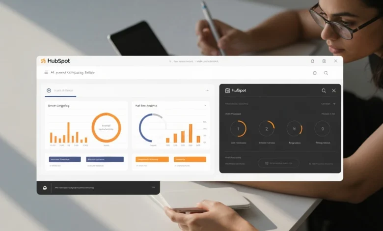 HubSpot AI-powered campaign builder dashboard view