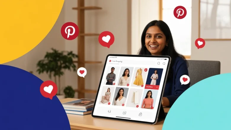 Creator hosting a live shopping session on Pinterest with interactive product display