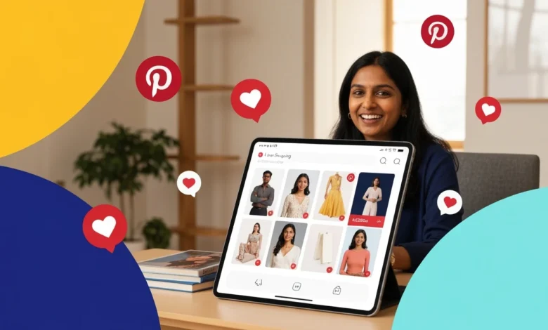 Creator hosting a live shopping session on Pinterest with interactive product display