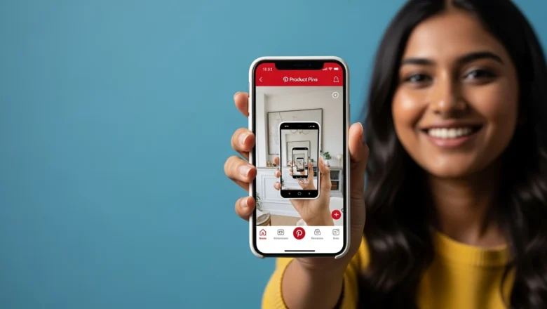 Pinterest Product Pins with AR features showing virtual shopping demo.