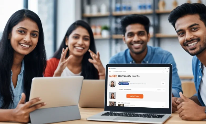 Reddit community events feature for real-time participation.