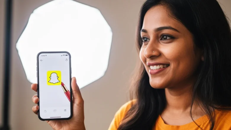 Shopper using AR shopping filters for makeup on Snapchat