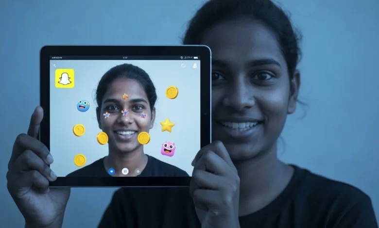 Snapchat interactive lenses with game elements in AR
