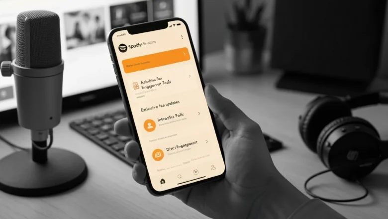 Spotify’s Artist Fan Engagement Tools interface showing fan interaction options
