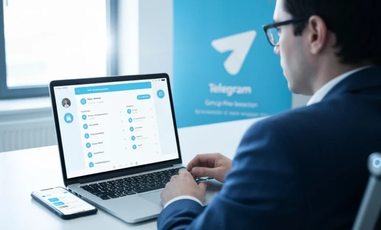 Group admin managing Telegram group with advanced tools