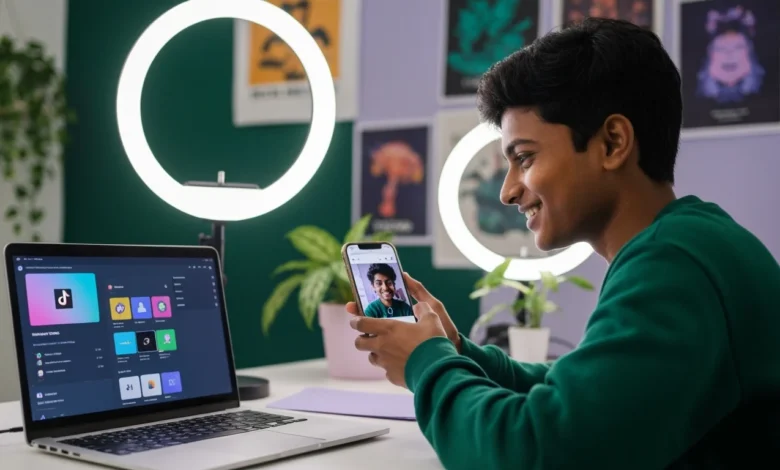 Creator using TikTok AI-Powered Video Editing Tools for professional-quality content
