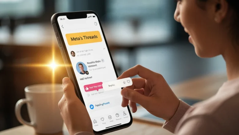 Social media user commenting in real-time on Threads post.