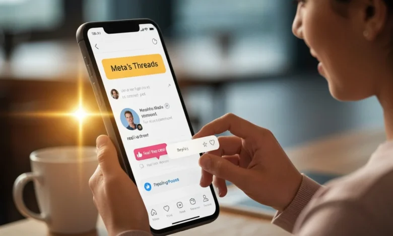 Social media user commenting in real-time on Threads post.