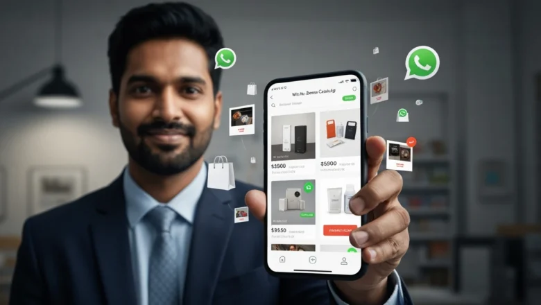 A professional business using WhatsApp's Business Catalog feature to display products